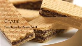  Presentation with wafer - PPT layouts consisting of close-up-photo-of-cholocate background and a gold colored foreground