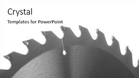  Presentation with blade - Presentation featuring photo of circular saw blade background and a white colored foreground