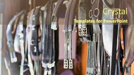  Presentation with horse - Beautiful slide deck featuring close-up-photo-of-horse backdrop and a tawny brown colored foreground