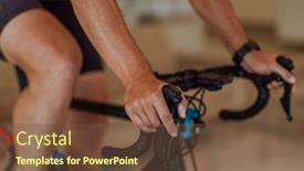  Presentation with simulation - PPT layouts with close-up-photo-of-man background and a tawny brown colored foreground