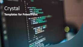  Presentation with programming - Presentation theme having close-up-photo-of-programming background and a dark gray colored foreground