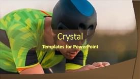  Presentation with effort - Slide set featuring close-up-photo-of-triathlete background and a tawny brown colored foreground