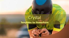  Presentation with marathon - Slide deck enhanced with close-up-photo-of-triathlete background and a tawny brown colored foreground