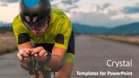  Presentation with effort - Slide deck featuring close-up-photo-of-triathlete background and a violet colored foreground