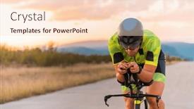  Presentation with effort - PPT theme with close-up-photo-of-triathlete background and a lemonade colored foreground