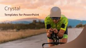  Presentation with marathon - Theme featuring close-up-photo-of-triathlete background and a lemonade colored foreground