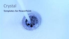  Presentation with drain - Presentation theme featuring close-up-photo-of-water background and a sky blue colored foreground