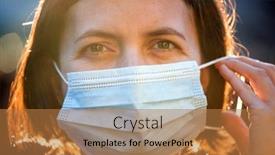  Presentation with infection - Slide deck consisting of close-up-photo-of-woman background and a coral colored foreground