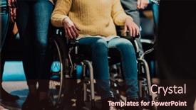  Presentation with disability office - Slide set featuring close-up-photo background and a wine colored foreground