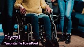 Presentation with disability office - PPT theme enhanced with close-up-photo background and a wine colored foreground