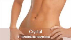  Presentation with marathon hd picture - Slide set having close up picture of woman trained abs background and a coral colored foreground