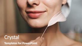  Presentation with feather - Theme with close up pof pretty young background and a  colored foreground