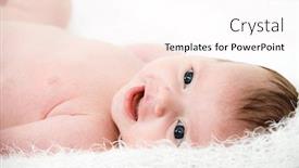  Presentation with newborn baby - Amazing slide deck having close-up-portrait-newborn-baby backdrop and a pink colored foreground