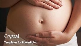  Presentation with black woman - Presentation design enhanced with close up portrait of 5 months pregnant woman on black background background and a tawny brown colored foreground