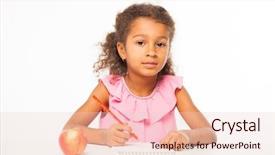  Presentation with education - Cool new slide set with close up portrait of africa backdrop and a lemonade colored foreground