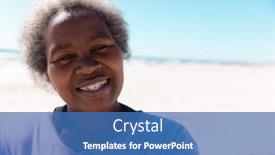  Presentation with retirement - Presentation with close-up-portrait-of-african background and a teal colored foreground