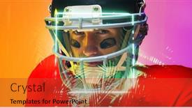  Presentation with football competition - Slide deck featuring close-up-portrait-of-american background and a red colored foreground