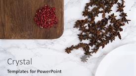  Presentation with seeds - Audience pleasing PPT theme consisting of anise seeds and spicy backdrop and a sky blue colored foreground