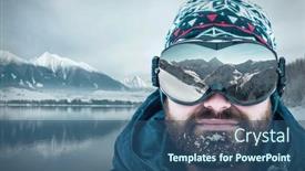  Presentation with snow day - Presentation with close-up-portrait-of-caucasian background and a ocean colored foreground