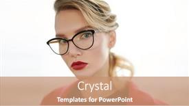  Presentation with lady - Presentation with close-up-portrait-of-elegant background and a coral colored foreground