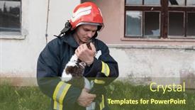  Presentation with fire fighting - Presentation having close-up-portrait-of-heroic background and a tawny brown colored foreground