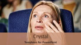  Presentation with drama - Slide set featuring close-up-portrait-of-mature background and a coral colored foreground