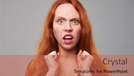  Presentation with human face - Cool new presentation with close-up-portrait-of-red backdrop and a red colored foreground