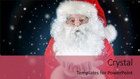  Presentation with christmas black - PPT layouts with close-up portrait of santa claus blowing on snowflakes christmas time black background background and a red colored foreground