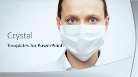  Presentation with epidemic - Beautiful slides featuring close-up-portrait-of-scared backdrop and a sky blue colored foreground