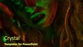  Presentation with light green - Presentation theme having close-up-portrait-of-scary background and a wine colored foreground