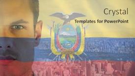  Presentation with new york - Theme enhanced with close-up-portrait-of-serious background and a blonde colored foreground