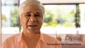  Presentation with assisted living - Theme featuring close-up-portrait-of-smiling background and a coral colored foreground