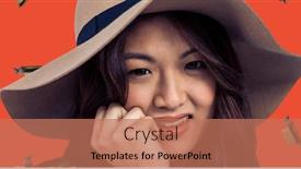  Presentation with cultures - PPT theme enhanced with close-up-portrait-of-smiling background and a coral colored foreground