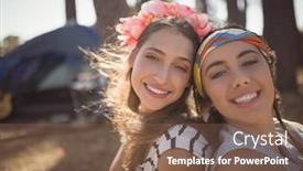  Presentation with friends - Amazing slides having close-up-portrait-of-smiling backdrop and a tawny brown colored foreground