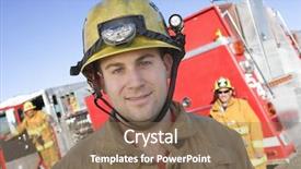  Presentation with firefighter - Beautiful theme featuring close-up portrait of young backdrop and a coral colored foreground