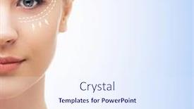  Presentation with plastic surgery - PPT theme having close-up-portrait-of-young background and a sky blue colored foreground