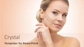  Presentation with plastic surgery - PPT theme enhanced with close-up-portrait-of-young background and a lemonade colored foreground