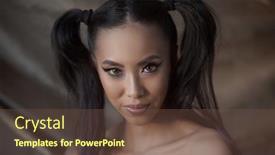  Presentation with cute - Slides consisting of close-up-portrait-of-young background and a tawny brown colored foreground