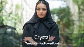  Presentation with hijab - Slides consisting of close-up-portrait-of-young background and a wine colored foreground