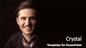  Presentation with black man - Colorful slides enhanced with close up portrait on black backdrop and a black colored foreground