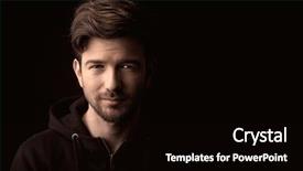  Presentation with black man - Colorful PPT theme enhanced with close up portrait on black backdrop and a black colored foreground