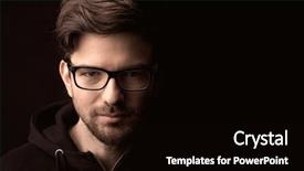  Presentation with black man - Theme with close up portrait on black background and a black colored foreground