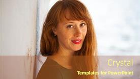  Presentation with red - Audience pleasing slide set consisting of close-up-portrait-red-haired backdrop and a tawny brown colored foreground