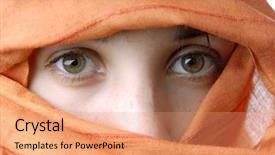  Presentation with close up of young girls - PPT layouts with close up portrait studio picture background and a  colored foreground