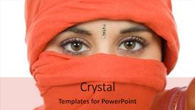  Presentation with studio - Slide deck having close up portrait studio picture background and a  colored foreground