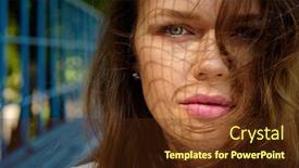  Presentation with summer sun - PPT theme consisting of close-up-portrait-with-lots background and a tawny brown colored foreground