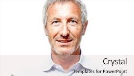  Presentation with blue eyes technology close up - Slide deck enhanced with close up portrait background and a lemonade colored foreground