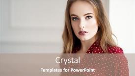 Presentation with beauty cosmetics - PPT layouts with close up portrait of a young fashionable woman posing in the studio over the white background cosmetics beauty background and a coral colored foreground