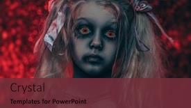  Presentation with scary halloween - Colorful PPT theme enhanced with scary girl halloween horror backdrop and a tawny brown colored foreground