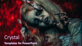  Presentation with horror - Slide deck having scary girl halloween horror background and a wine colored foreground